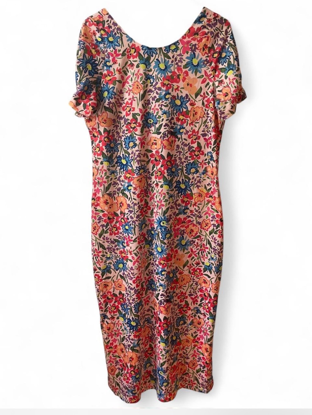 Floral Print Summer Dress Women's Large Cottage Garden Boho Island Boutique - Picture 4 of 10